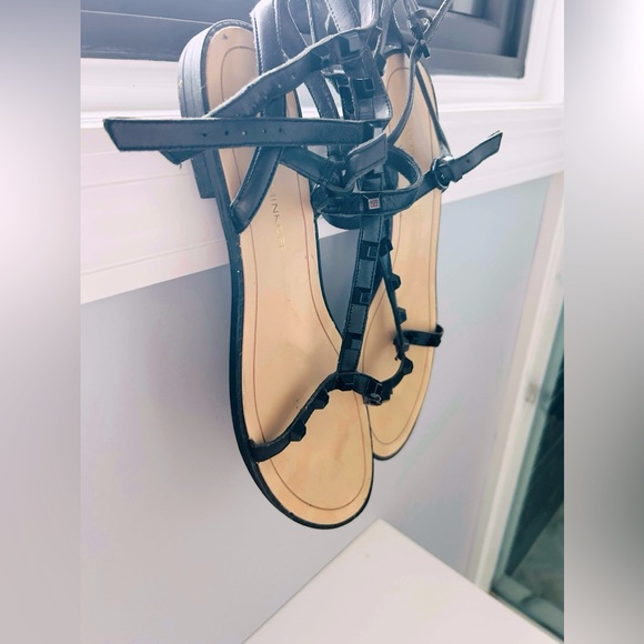 Rebecca Minkoff Black Leather Georgina Gladiator Sandals Women’s Size 7 - Picture 4 of 10